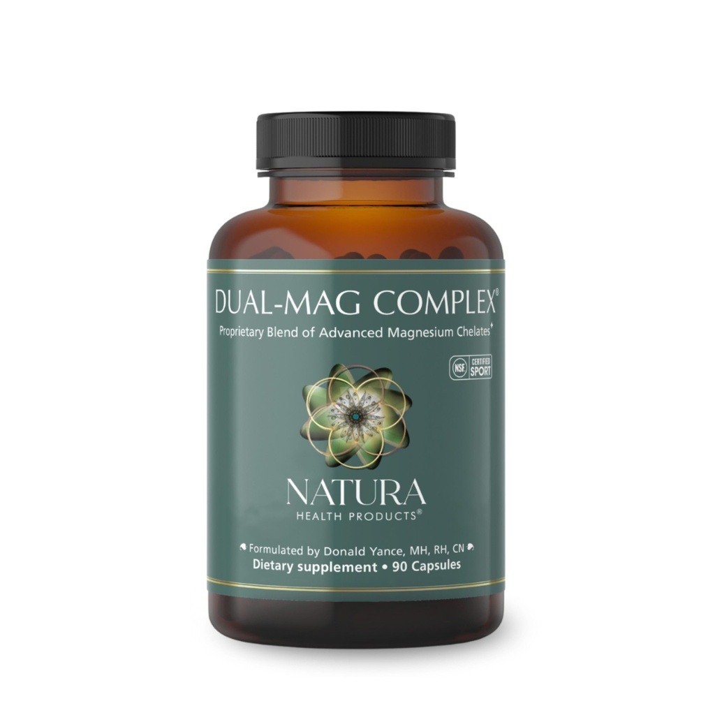 Natura Health Products Dual-mag Complex Supplement - Fördert Herz-Kreislauf-, Neurologisch- und Immungesundheit - Mit Albion’s Magnesium Bisglycinat Buffered Chelate (90 Kapseln)