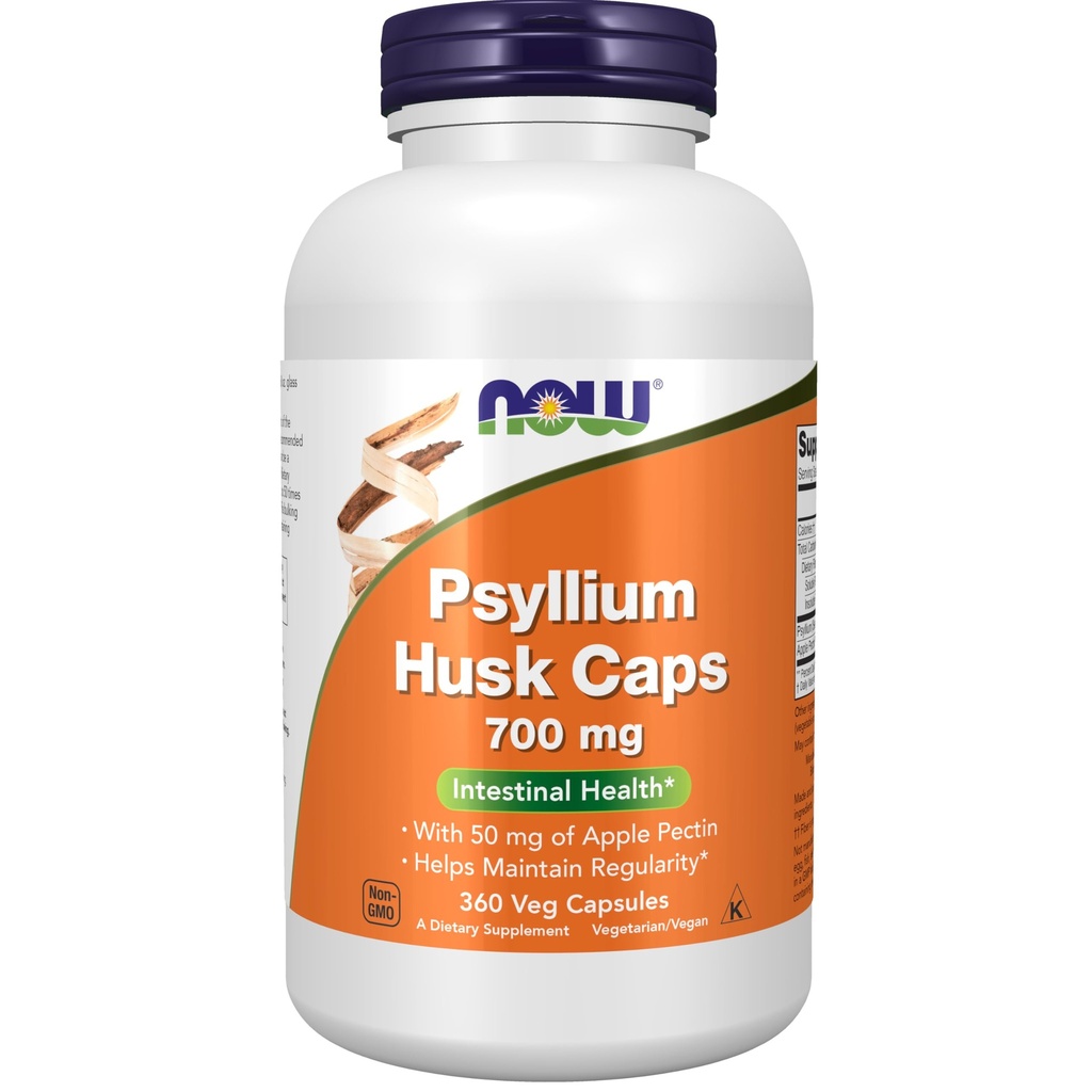 JETZT Nahrungsergänzungsmittel, Psyllium Husk Caps 700 mg mit 50 mg Apfelpektin, Darmgesundheit*, 360 Veg Kapseln