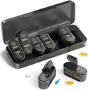 AM & PM Pill Organisateur 7 jours, hebdomadaire Pill Case 2 fois par jour, Pill Box 7 jour, Medicine Pill Organisateur pour les voyages, vitamines, huiles de poisson, suppléments