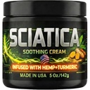 Sciatica Nerve Cream with Hemp Oil, Turmeric, Aloe & Lavender – Sciatic Nerve Comfort Cream for Lower Back & Legs – 5 oz – Non-Greasy Formula for Men & Women – Lab Tested, Made in USA