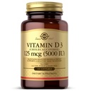 Solgar Vitamine D3 (Cholecalciferol) 125 MCG (5000 UI), 100 softgels - Aide à maintenir des os et des dents sains - Système immunitaire - Non OGM, sans gluten, sans lait - 100 portions