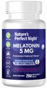 La nuit parfaite de la nature: Melatonine 5mg: 200 Comprimés dissolvants rapides: Natural Mixed Berry Flavor: Potentialité préférée: Sans sucre: Vegan: Sans gluten: Taille de la valeur