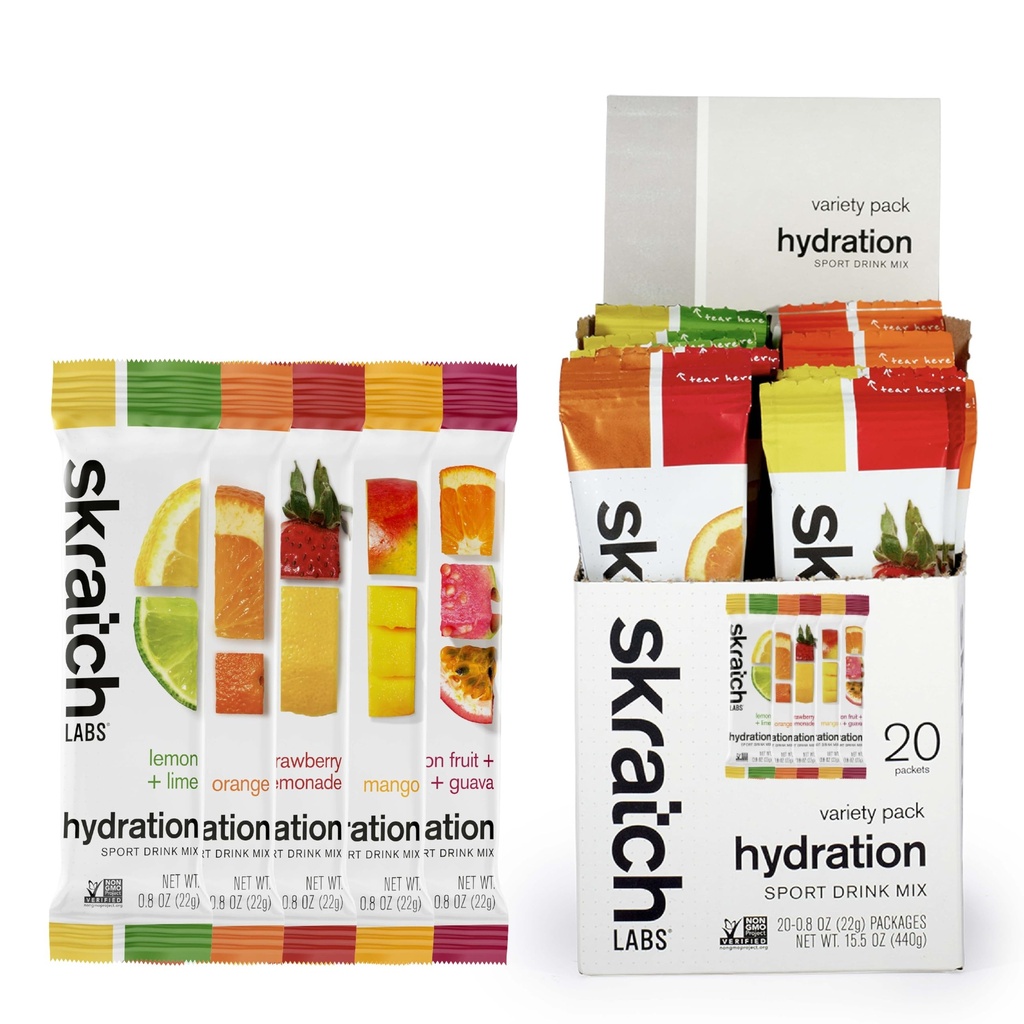 Schkrats Hydration Packets - Hydration Drink Mix, Variety Pack (20 Single Serving Packets) - Elektrolytpulver entwickelt für Sportler und Sportleistung, Glutenfrei, Vegan, Kosher
