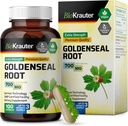 BIO KRAUTER Goldenseal Wurzelkapsel 700 mg - 100 Golden Seal Powder Caps - Respiratory & Digestive Unterstützung - Vegan, keine Füllstoffe