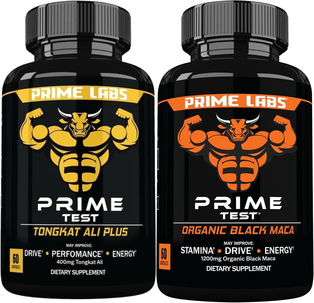 Premier Labs Tongkat Ali Plus (60 ct) + Capsules de maca noire biologique (60 ct)