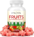 Superfruits Supplément Gommies pour Bloating & Gut Health, 9 Superfruits Supplément pour adultes et enfants, Collagen Booster - Immunity & Antioxydant Support, Non-OGM, Pectine-Based, Sans gluten, Pas de Capsules