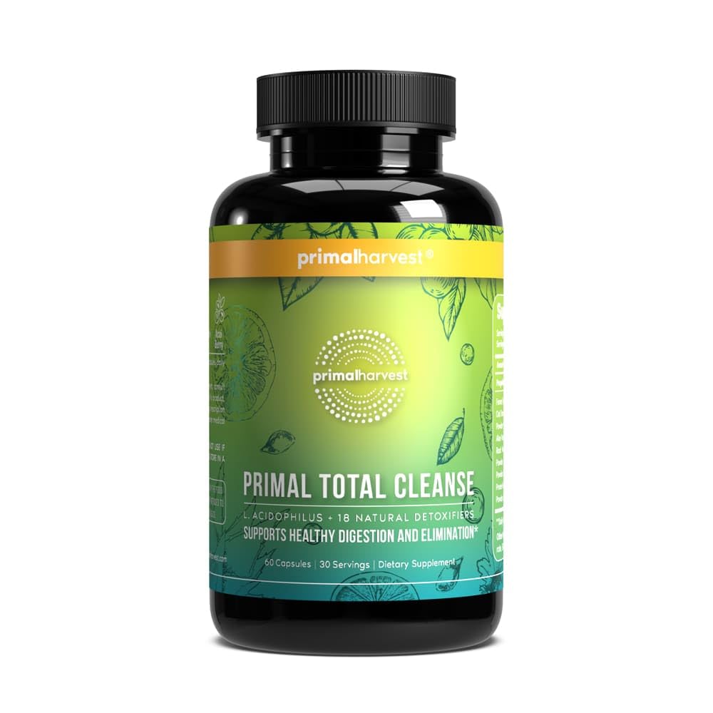 Primal Harvest Full Body Detox Cleanse, Leber, Nieren,Gut,Schnallen,Intestinal, & Stomach Cleanse, 60 Count Bottle