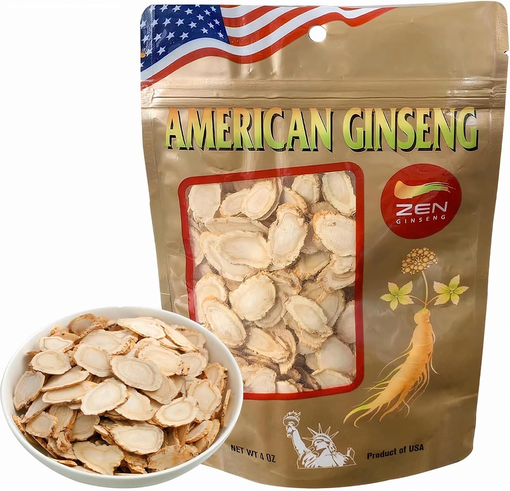 1 Bag of American Wisconsin Ginseng Slices - Panax Ginseng. Boosts Body Immunity, Energy & Stamina for Man & Women