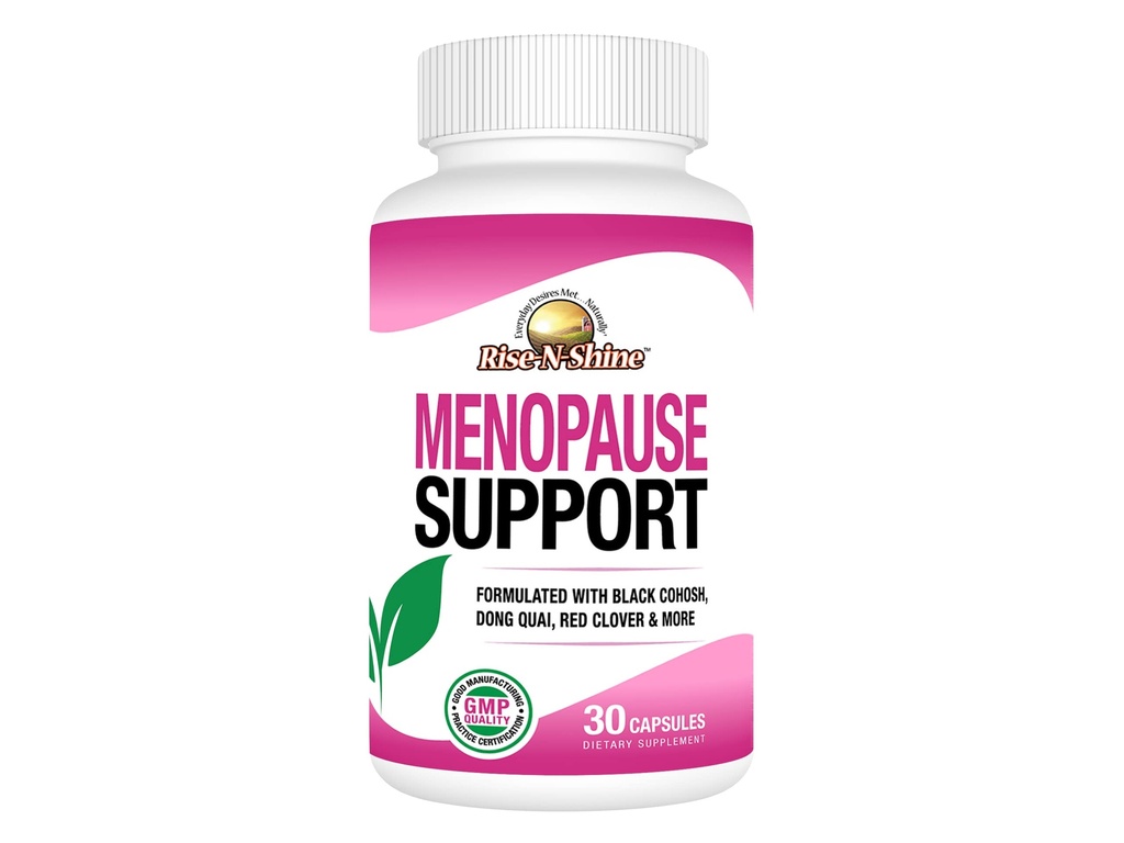 Rise-N-Shine Menopause Support with Black Cohosh, Dong Quai, Red Clover Extract, Sage, and More - 30 Count