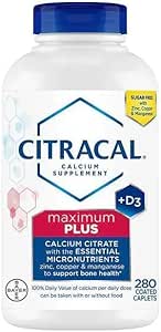 Citracas Maximum Plus Citrate de calcium + D3, 280 Caplets