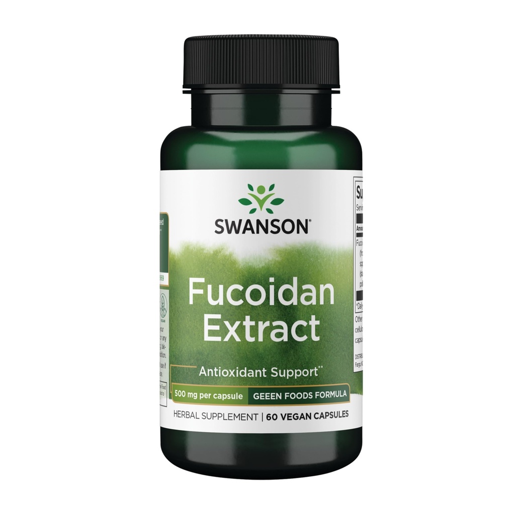 Swanson Maximum Strength Fucoidan Extract Immune Support Supplement for Adults Seeking Natural Immune Defense from Brown Seaweed - 500 mg (60 Vegan Capsules)