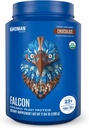 BIRDMAN Falcon Vegan Protein Powder Organic, Stevia & Sugar Free, Plant Based Protein, Low Carb, Dairy Free, Keto, Non Whey Protein, Probiotic, Pea Protein | Chocolate Flavor - 37 Servierungen - 2.64lb