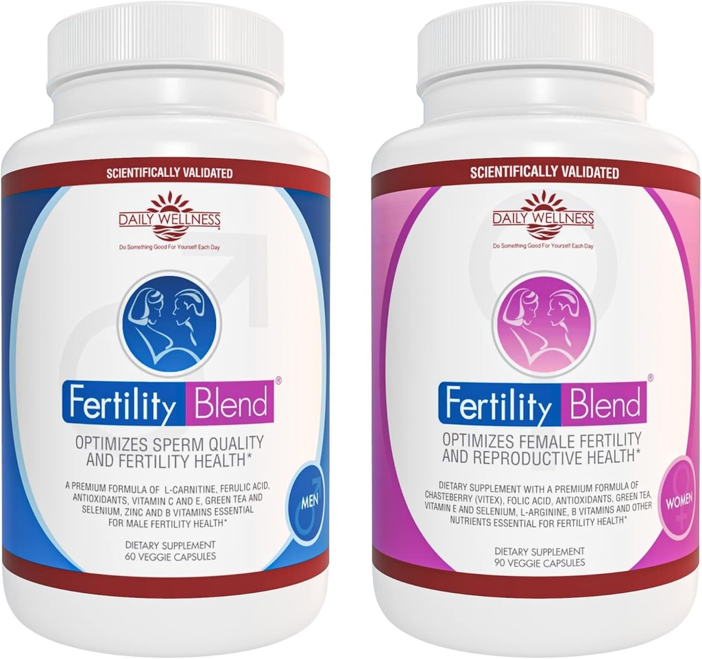 Ein Monat liefern jede-FERTILITY BLEND Ergänzung für MEN (60 Tabletten) und FERTILITY BLEND Ergänzung für FRAUEN (90 Tabletten).von The Daily Wellness Co.