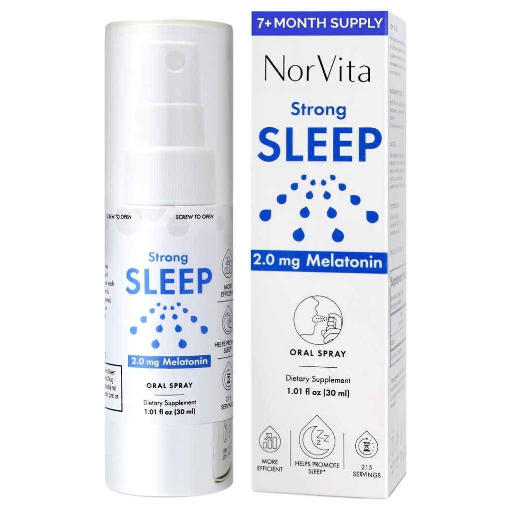 Melatonin Sleep Spray 2 mg (215 Servierungen) - Flüssiges Melatonin Spray für Schlaf, Fast-Acting Sublingual Formula, Unterstützt gesunden Schlaf - Vegan, GMO-frei, Melatonin Spray für Erwachsene