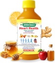 Heart Health 400 ml Nahrungsergänzung - Unterstützt Herz Wellness und senkt Cholesterol - Apfelessig (ACV), Knoblauchsaft, Ingwer, Zitronen und Honig - 1 Flasche