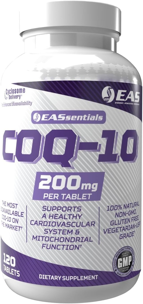 Experimentelle und angewandte Wissenschaften COQ-10 200mg | Antioxidans Unterstützung Herzgesundheit & Energie Produktion | Glutenfrei, Non GMO | Bessere Absorption mit Cyclosome Lieferung | 120 Tabletten