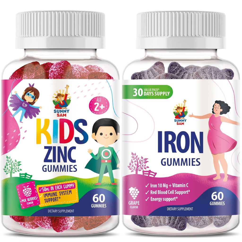 SUNNY SAM Eisen Erwachsene mit Vitamin C & Zink Kinder Gummi