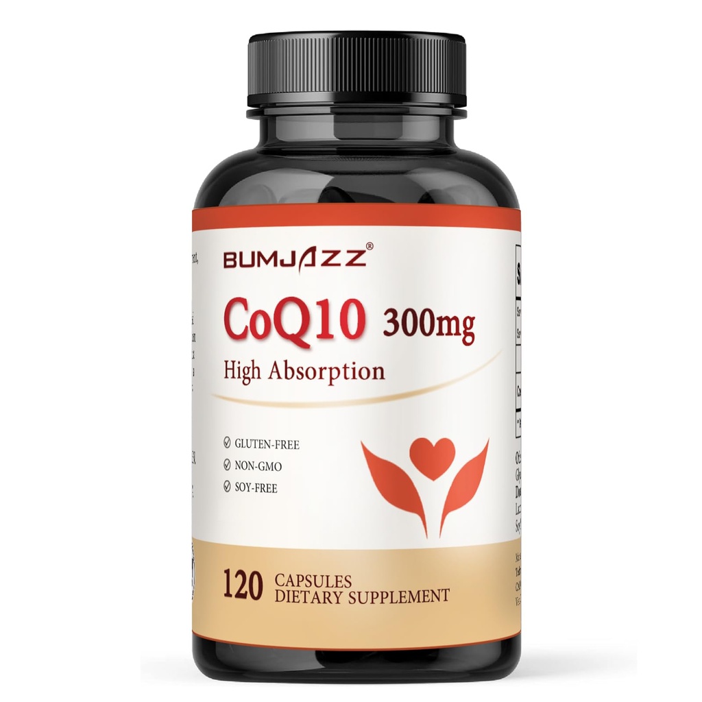 CoQ10 300mg - 120 gélules - Haute absorption - Non-OGM - Sans gluten - Coenzyme Q10 - CoQ10 gélules