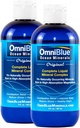 OmniBlue Ocean Minerals - 70+ Trace Minerals & Liquid Magnesium - Kalium, Chloride- Low Sodium - Natürliche Unterstützung für Schlaf, Verdauung, Regelmäßigkeit, Hydration & Elektrolyt Balance (2-Pack 8oz)