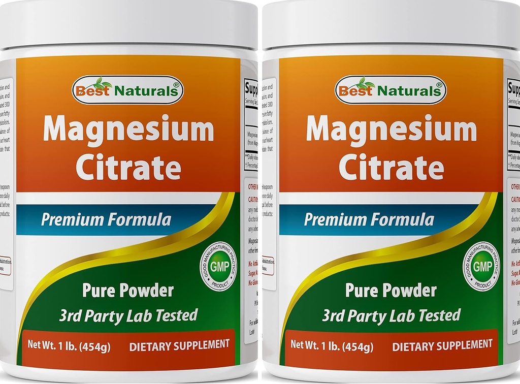 Beste Natürliche Magnesium Citrat Pulver 1 Pfund (1 LB (Pack von 2))