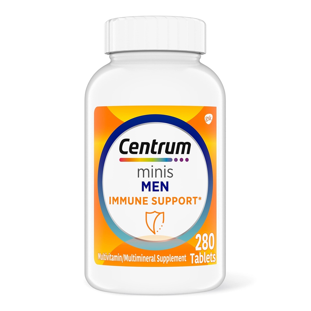 Centrum Minis Herren Daily Multivitamin für Männer für Immununterstützung mit Zink und Vitamin C, 280 Mini Tabletten, 140 Tage Versorgung