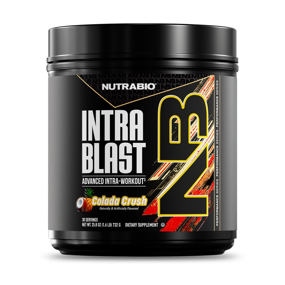 NutraBio Intra Blast Bcaa poudre amino supplément, électrolyte et mélange d'hydratation, intra, préentraînement et récupération musculaire, 20g Eaa Amino acides poudre, 5g Glutamine- New York Punch, 30 servir