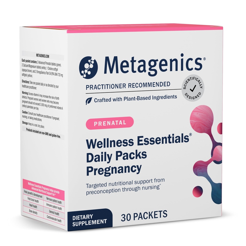 Metagenics Wellness Essentials Pregnancy Daily Packs - Prenatal, Pregnancy & Nursing Support* - mit Omega-3 Fettsäuren - Folate & Antioxidantien - Multivitamine für Damen - 30 Packungen