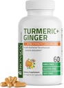 Bronson Turmeric + Ginger Extra Strength Joint Health & Digestion Support mit BioPerine, Non-GMO, 60 vegetarische Kapseln