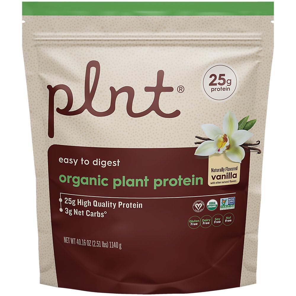 Organic Plant Protein Powder a Vanilla a 2.51 lbs./30 Servings