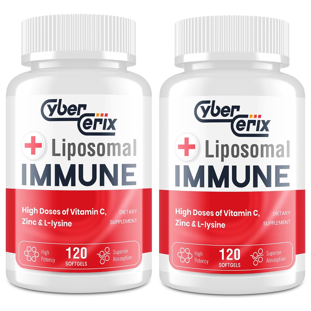 Liposomale Immununterstützungsergänzung für Erwachsene, Komplex mit L-Lysine 1.500mg, Vitamine, Mineralstoffe & Kräuterextrakte, umfassende tägliche Wellness-Mischung für Männer & Frauen - 240 Kapseln
