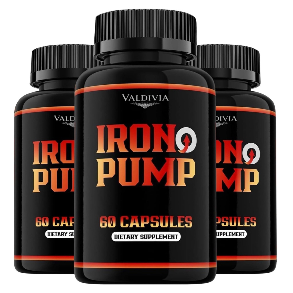 Iron Pump Formula Dietary Supplement, Male Performance, Iron Pump Capsules Max Formula, Max Support, Support Pills, 180 Capsules for 3 Months