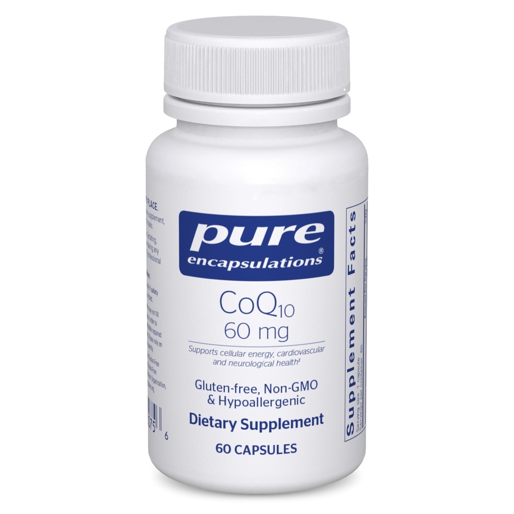 Pure Encapsulations CoQ10 60 mg | Coenzym Q10 Ergänzung für Energie, Antioxidantien, Gehirn und zelluläre Gesundheit, Kognition und Herz-Kreislauf-Unterstützung* | 60 Kapseln
