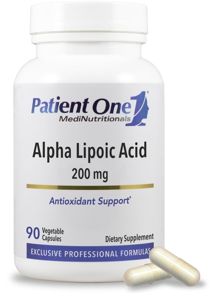 Patient One Alpha Lipoic Acid (ALA) 200 mg | Antioxidans Supplement zur Unterstützung von Nerve und Lebergesundheit* | 90 Kapseln