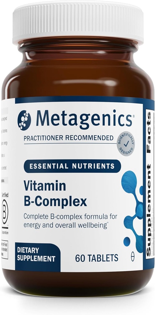 Metagenics Vitamin B-Complex - Active B6 & B12 Vitamins with Folate - Supports Energy Metabolism, Stress Response, Homocysteine Balance & Nervous System Health - Vegetarian & Gluten-Free - 60 Tablets