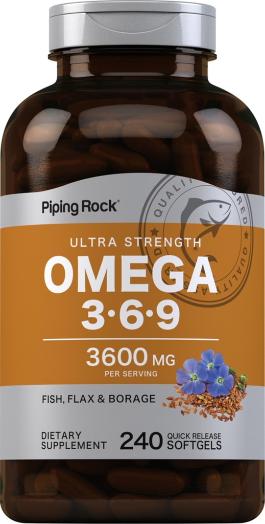 Piping Rock Omega 3 6 9 Suppléments pour les femmes et les hommes