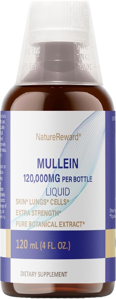 Mullein Liquid,Respiratory Health Support - Als Flüssigkeit, Tinktur, Tee - 4 fl oz