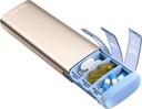 Vaydeer Metall Reise Pille Organizer, 7 Tage Wöchentliche Pille Box, große Kapazität täglich niedliche Pille Fall für Ergänzungen, Pillen, Vitamine und Medikamente (Kleine, Champagner)