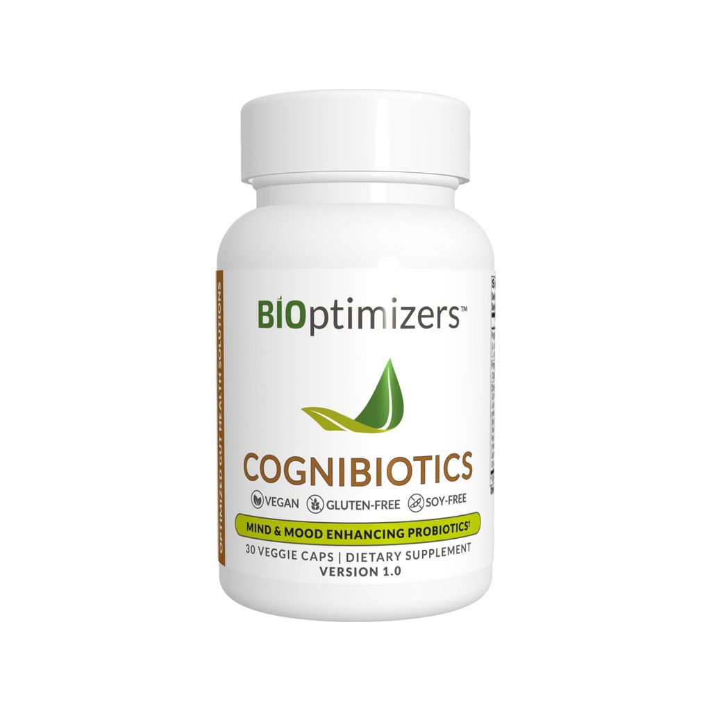 BIOptimizers Cognibiotics Probiotic Brain Supplement - Hilft Mood, besserer Fokus, Gedächtnis, Psychische Klarheit - 30 Kapseln