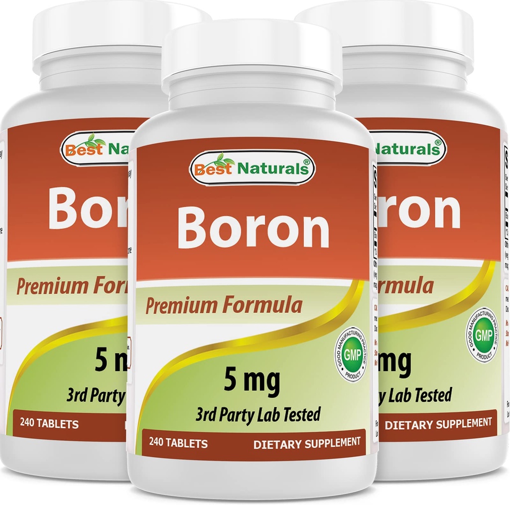 Best Naturals Boron Supplements 5 mg 240 Tablets (240 Count (Pack of 3))