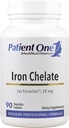 Patient One Iron Chelate 28mg | Ergänzung zur Unterstützung der roten Blutzellbildung und Funktion* | Ferrochel Marke Eisen Bisglycinat | 90 Kapseln