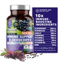 Supplément de soutien Immune Premium 10 en 1 [10 ingrédients potentiels] avec sureau, vitamine C, échinacée, zinc et probiotique pour le soutien Immune, la santé Gut et une meilleure digestion, 60 capsules de légumes