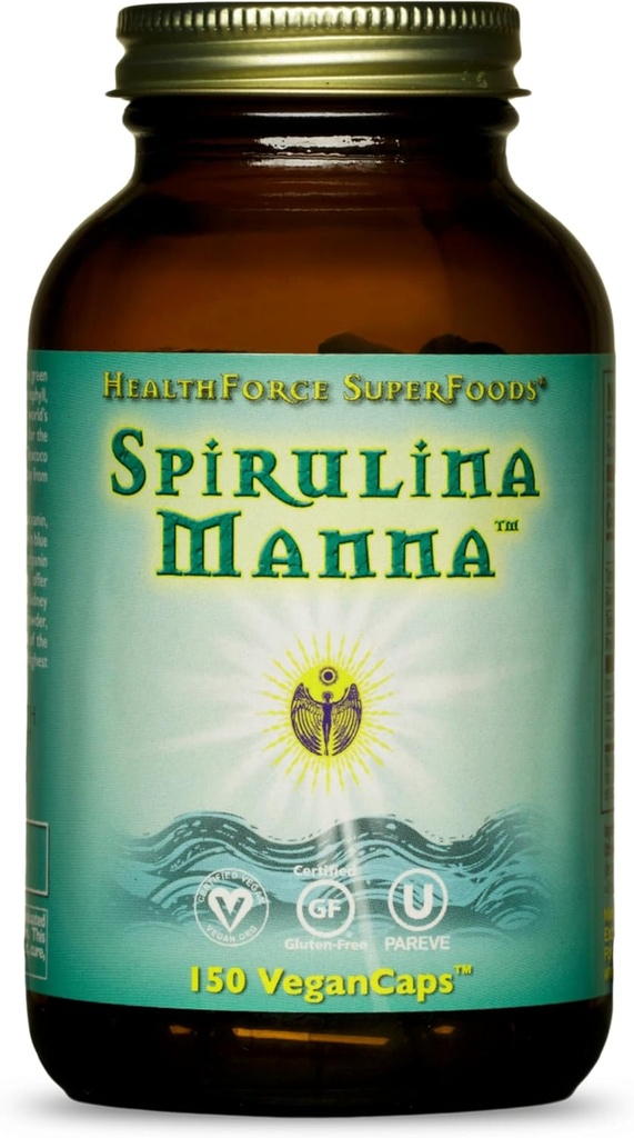 HealthForce SuperFoods Spirulina Manna - Kapseln - 150 Vegan Kapseln
