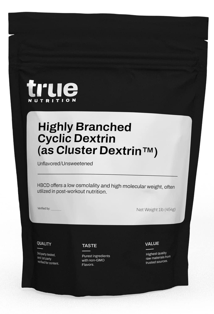 True Nutrition - Highly verzweigt Cyclic Dextrin - Kohlenhydrat-Pulver für anhaltende Intra-Workout-Energie, Enhanced Post-Workout-Muskel-Recovery - Vegan und Non-GMO - Unflavored 1lb