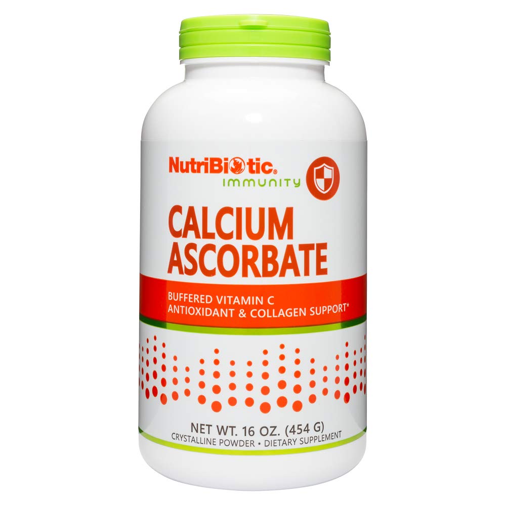 NutriBiotic - Calcium Ascorbat Vitamin C Pulver, 16 Oz | Essential Antioxidant & Collagen Supplement gepuffert mit Calcium | Non-Acidic & Easier auf Verdauung Than Ascorbic Säure | Gluten & GMO Kostenlos