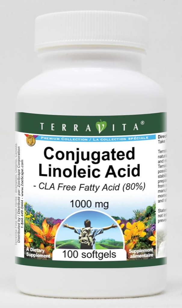 Acide linoléique conjugué - Acide gras libre CLA (80%) - 1000 mg (100 softgels, ZIN: 427996)