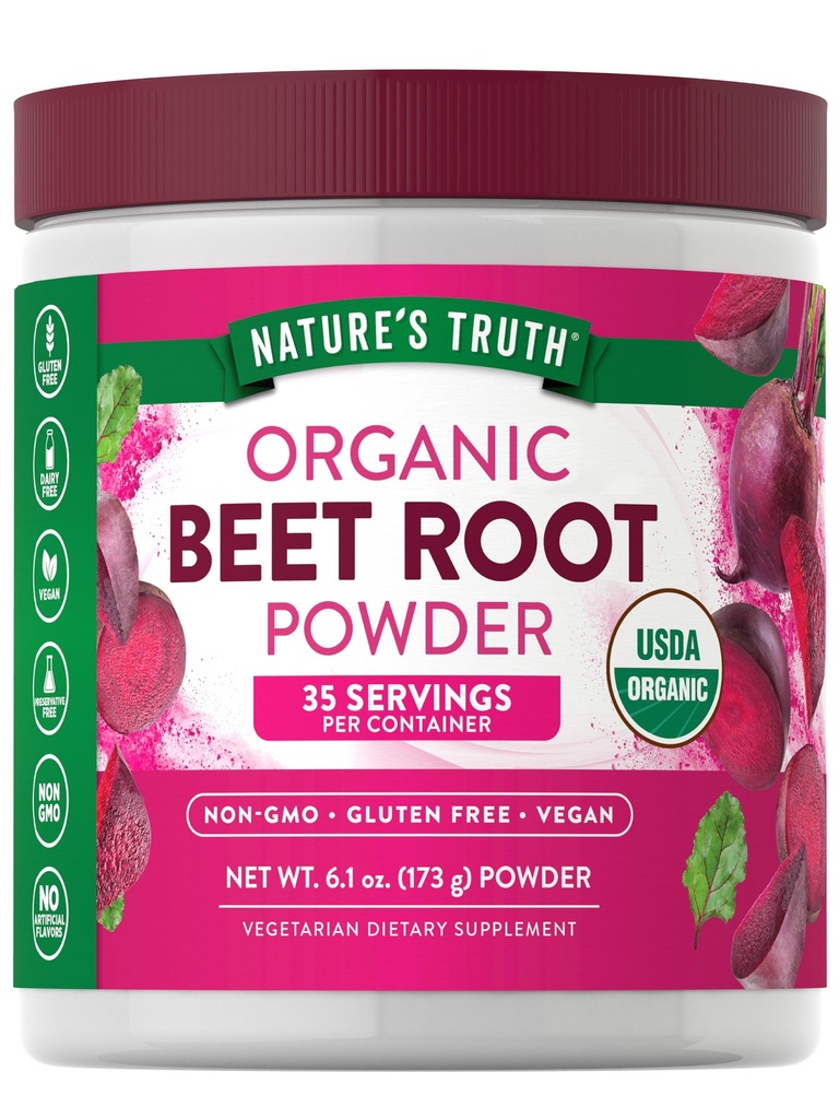 Nature's Truth Organic Beet Root Powder | 6.1 oz | Vegan, Non-GMO & Gluten Kostenlose Ergänzung
