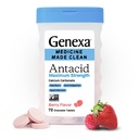 Genexa 3 Pack Clean Antacid Kautabletten | Maximale Stärke Calciumcarbonat für Sodbrennen, Säure Verdauung & Upset Stomach Relief | Dye Free, 0% Künstliche Additive | Berry Flavor, 216ct