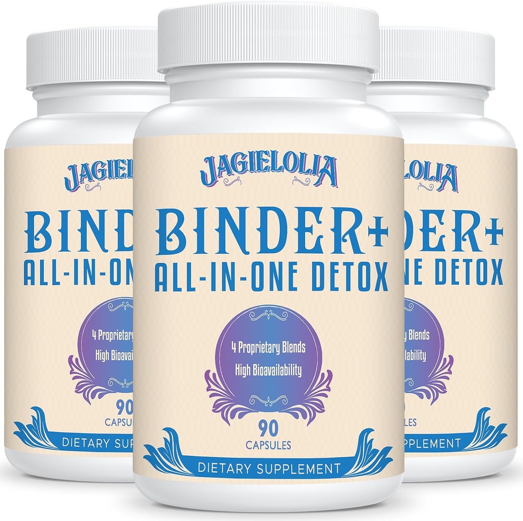 All-In-One Detox Binder Supplement 1500 MG - Hohe Bioverfügbarkeit, Liver Gut Detox Cleanse mit aktivierter Charcoal, Zeolite & Bentonit Clay für Toxine, Leber, Verdauung, 270 Vegan Kapseln