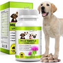 Thistle de lait pour chiens, 180 Comprimés à croquer Thistle de lait Supplément pour chiens Foie naturelle Support pour animaux, Nettoyage et réparation du rein, Boosts système immunitaire Peking Duck Flavor