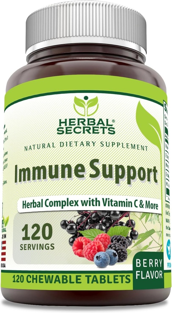 Secrets à base de plantes Immune Support avec vitamine C & Elderberry